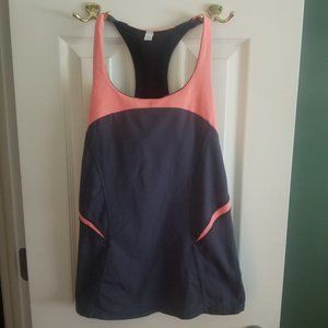Gap Fit Gray Orange Racerback Tank Top Small